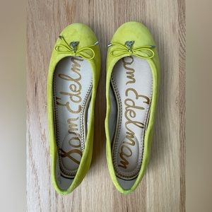 Sam Edelman Felicia suede ballet flats, yellow, size 5.5